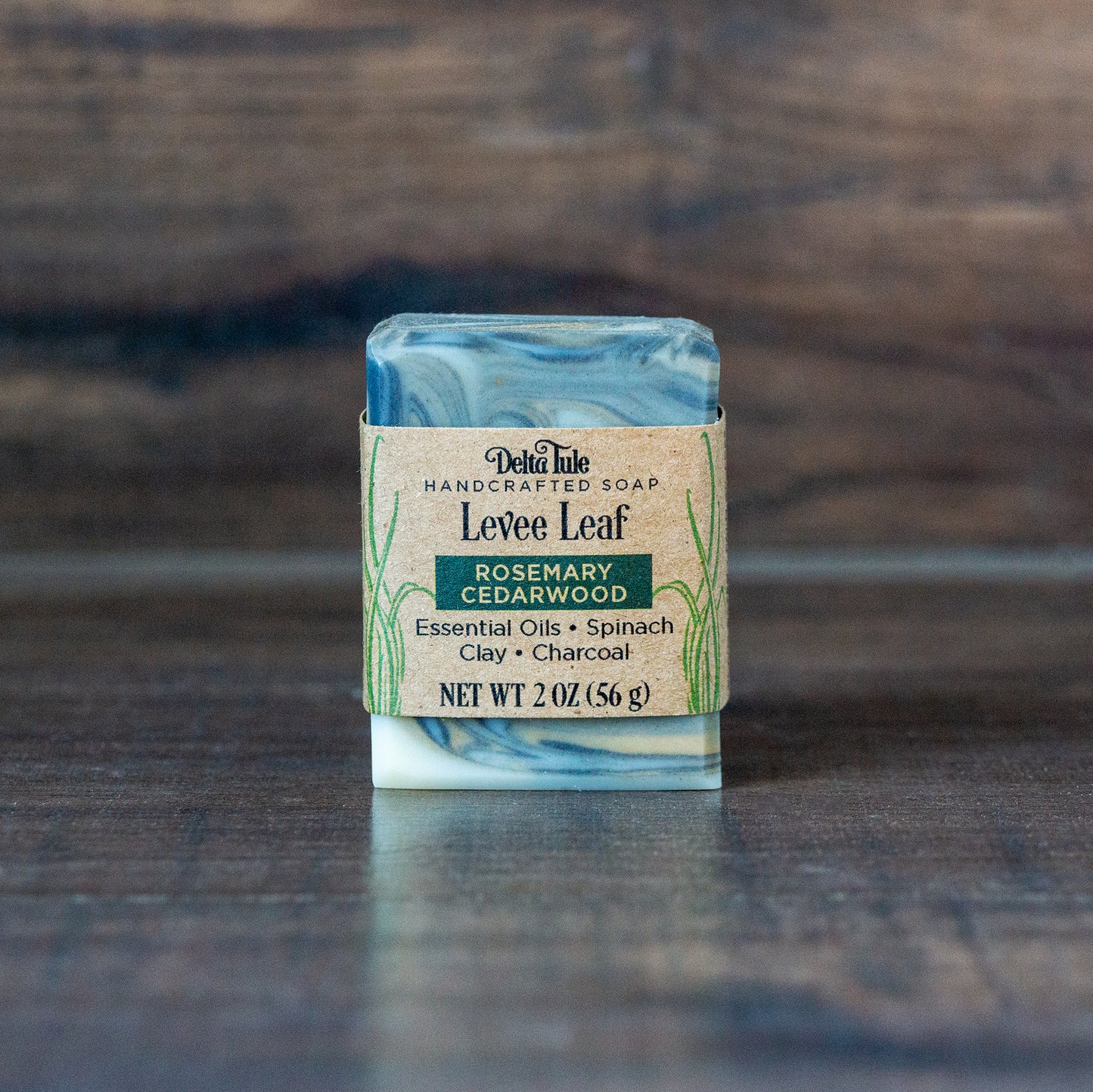 Levee Leaf // Cedar Rosemary Soap with Charcoal, Clay & Spinach