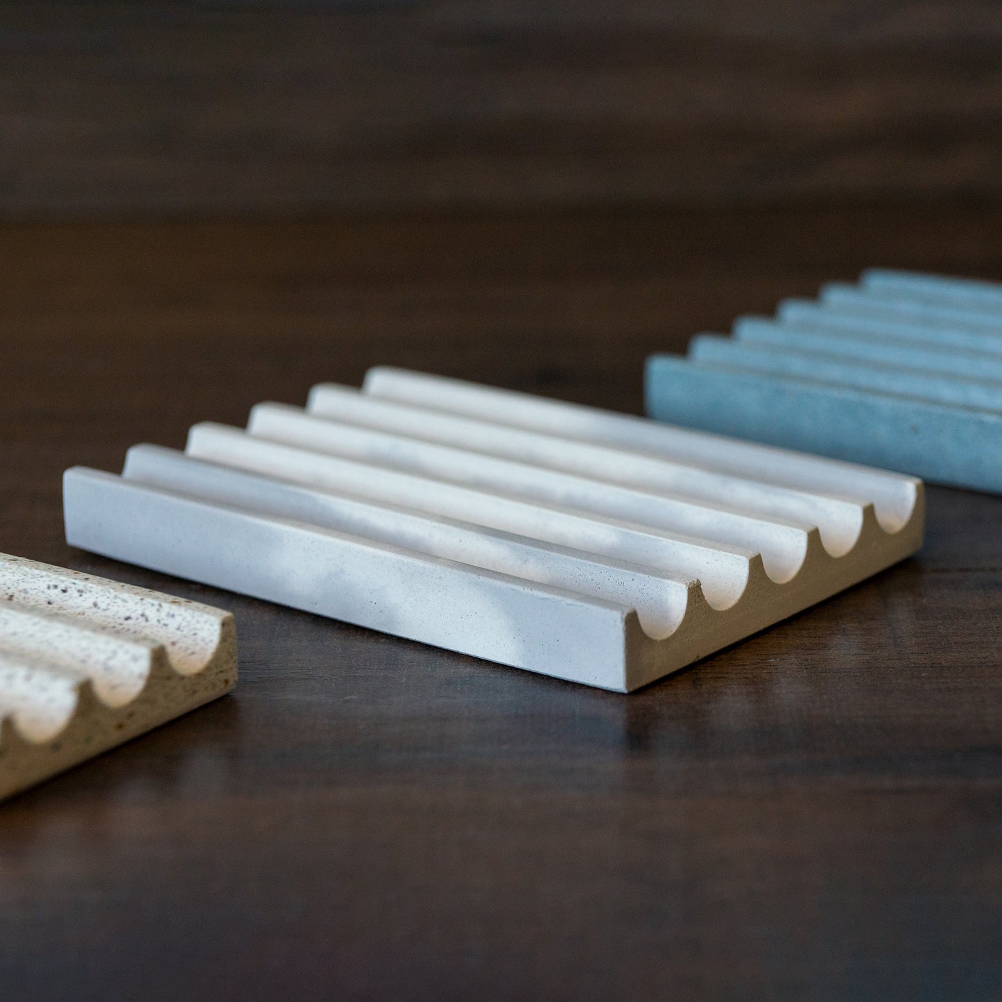 Concrete Soap Dish // Gray & White