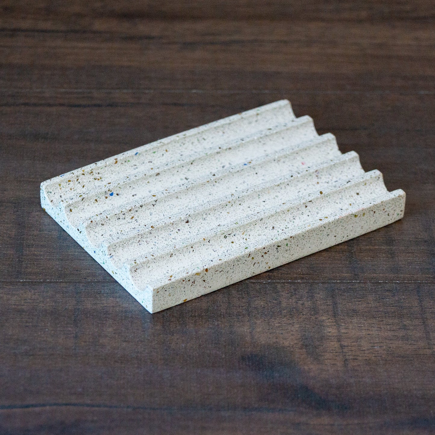 Concrete Soap Dish // White Terrazzo