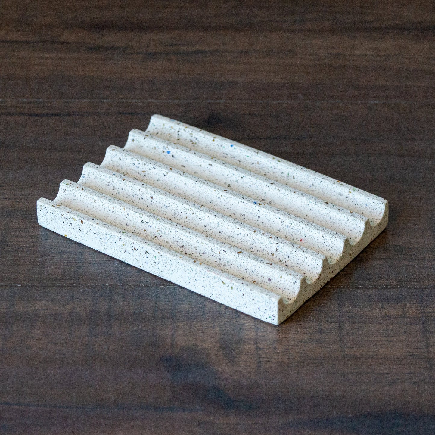 Concrete Soap Dish // White Terrazzo