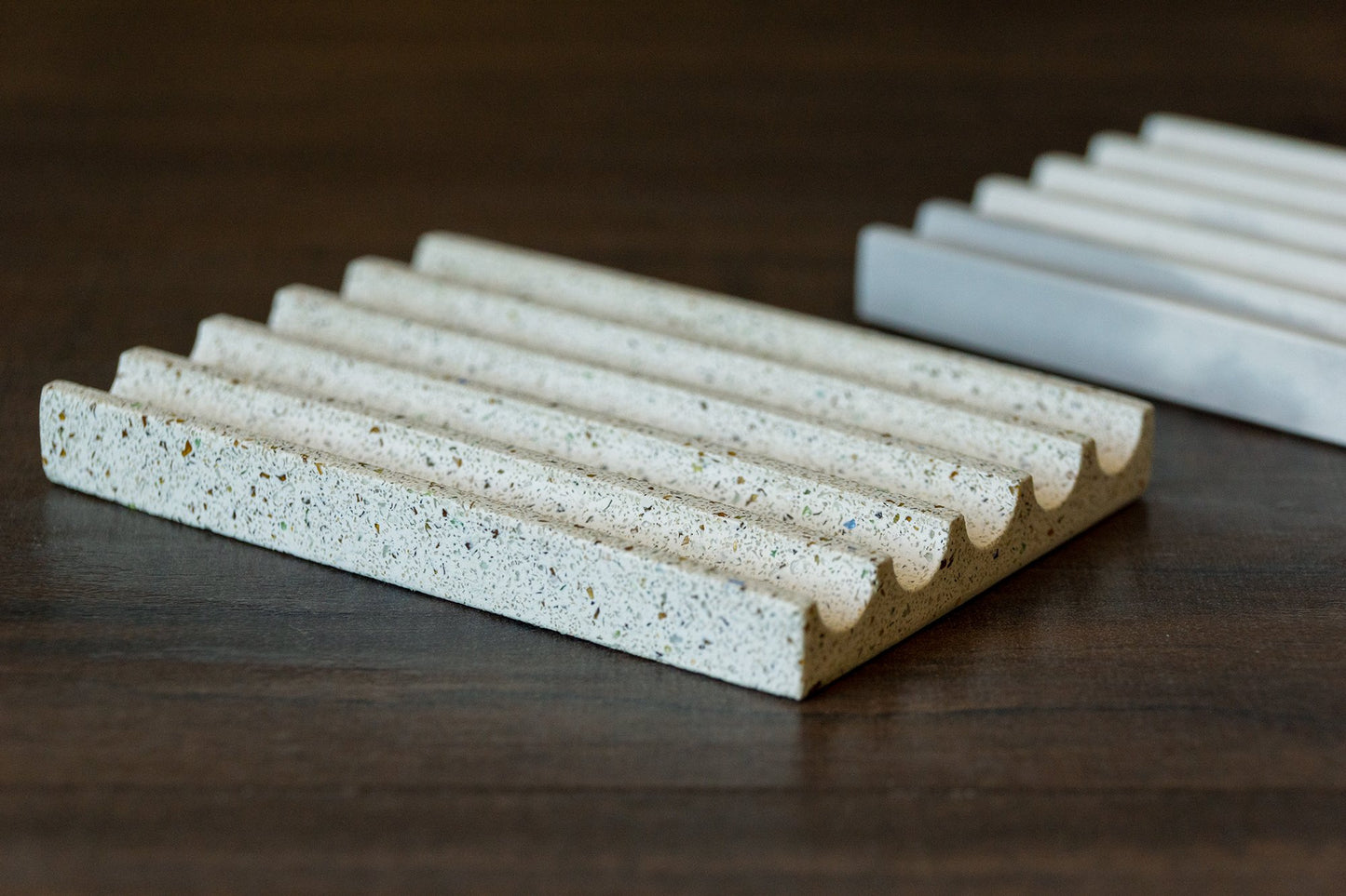 Concrete Soap Dish // White Terrazzo
